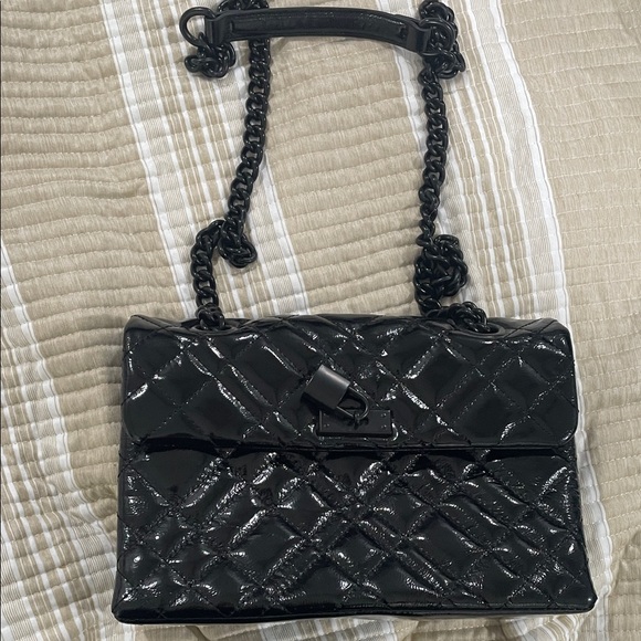 Kurt Geiger London Brixton Quilted Black Brixton Patent Leather Crossbody Bag - Picture 11 of 11